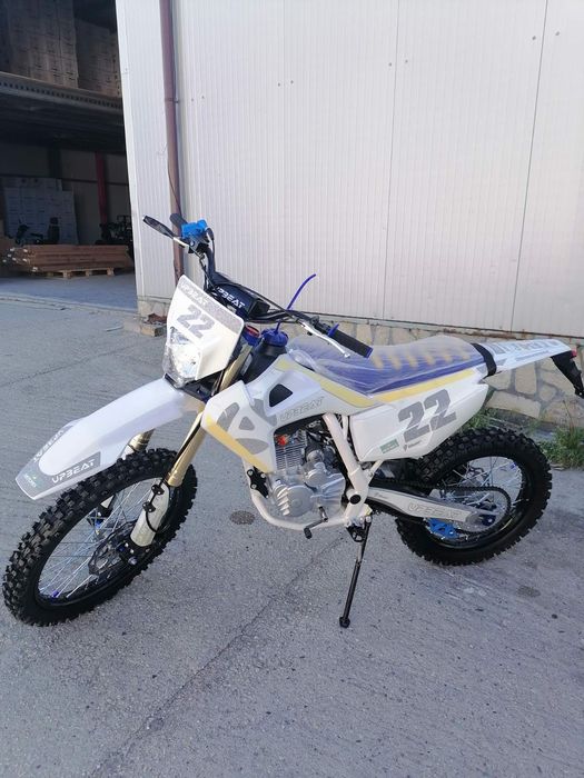 Кросов мотор бензинов ENDURO START KICK синьо с бял цвят