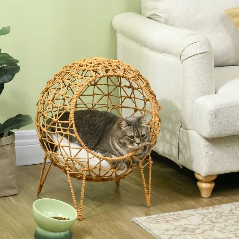 Pawhut Кошница за котки от ратан, Котешка пещера