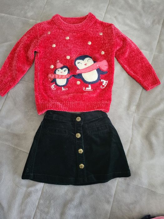 Pulover &fusta fetita 4 ani( 104cm)