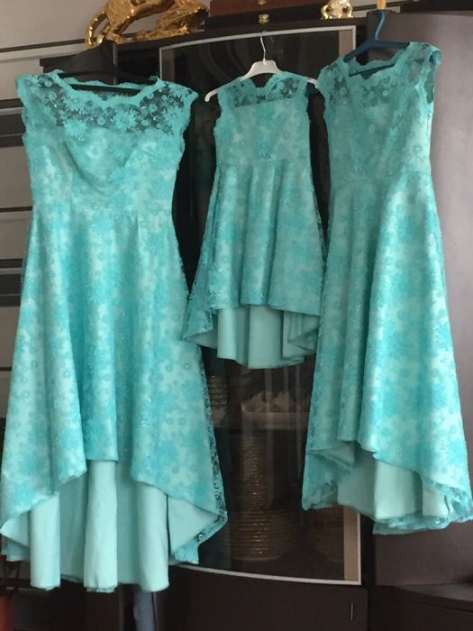 Нарядные кружевные платья Мама и дочери