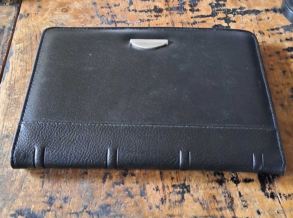 папка луксозна за документи кожена черна Марксман Marksman размер А5