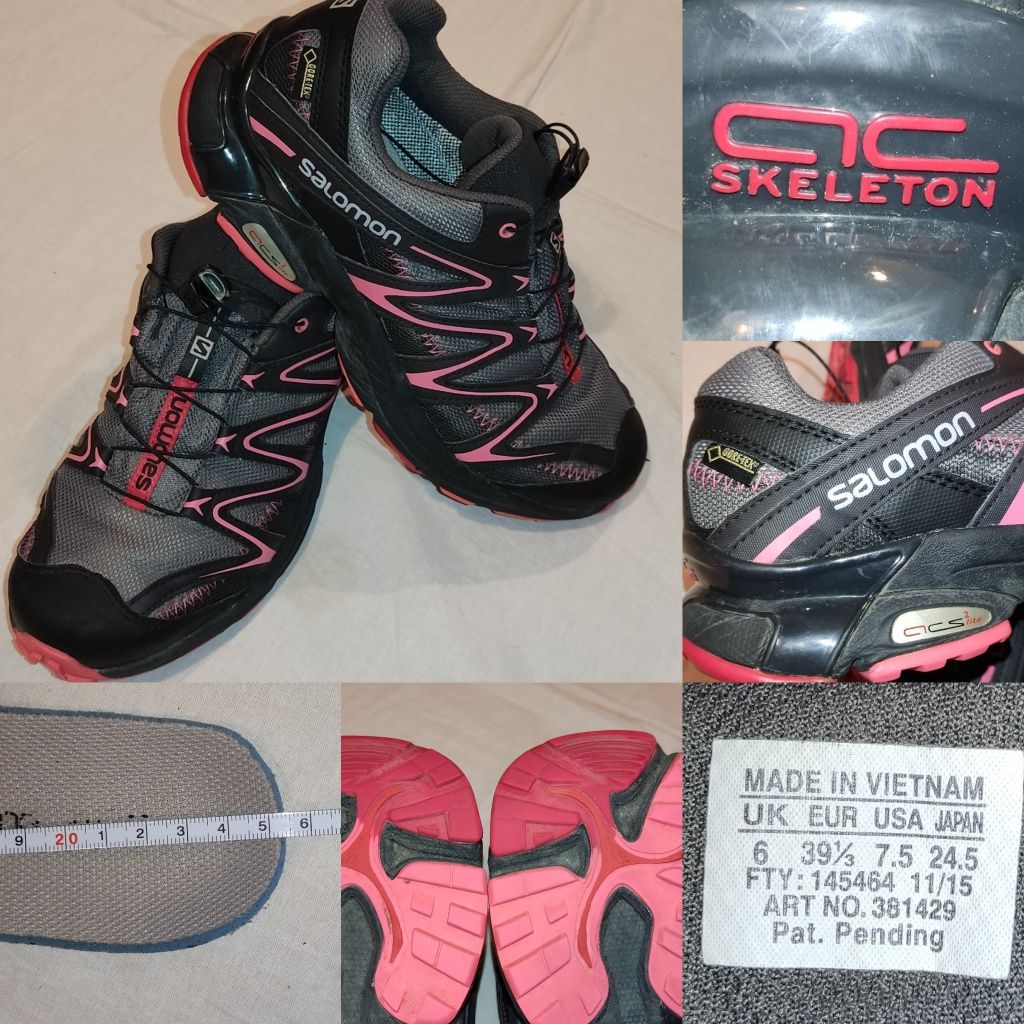 Adidas Salomon Skeleton Gore tex 39 1/3 ghete bocanci munte alergare