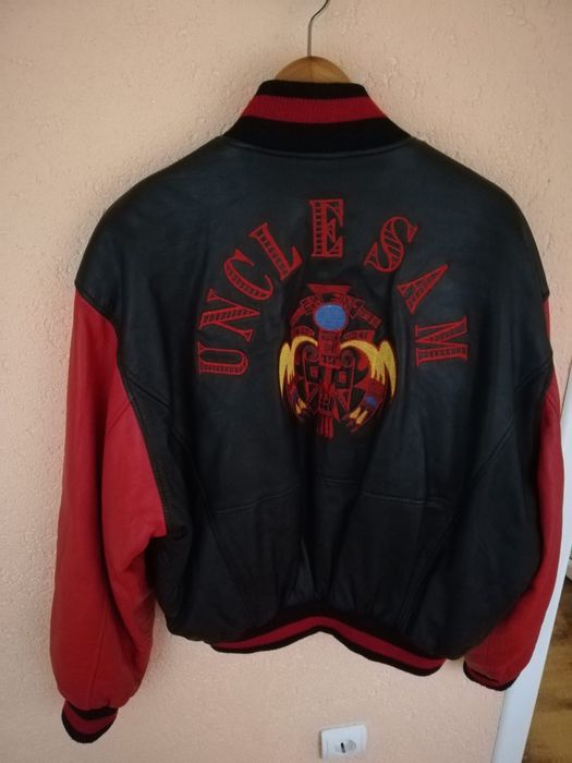 Geacă bărbați piele Uncle Sam bomber L