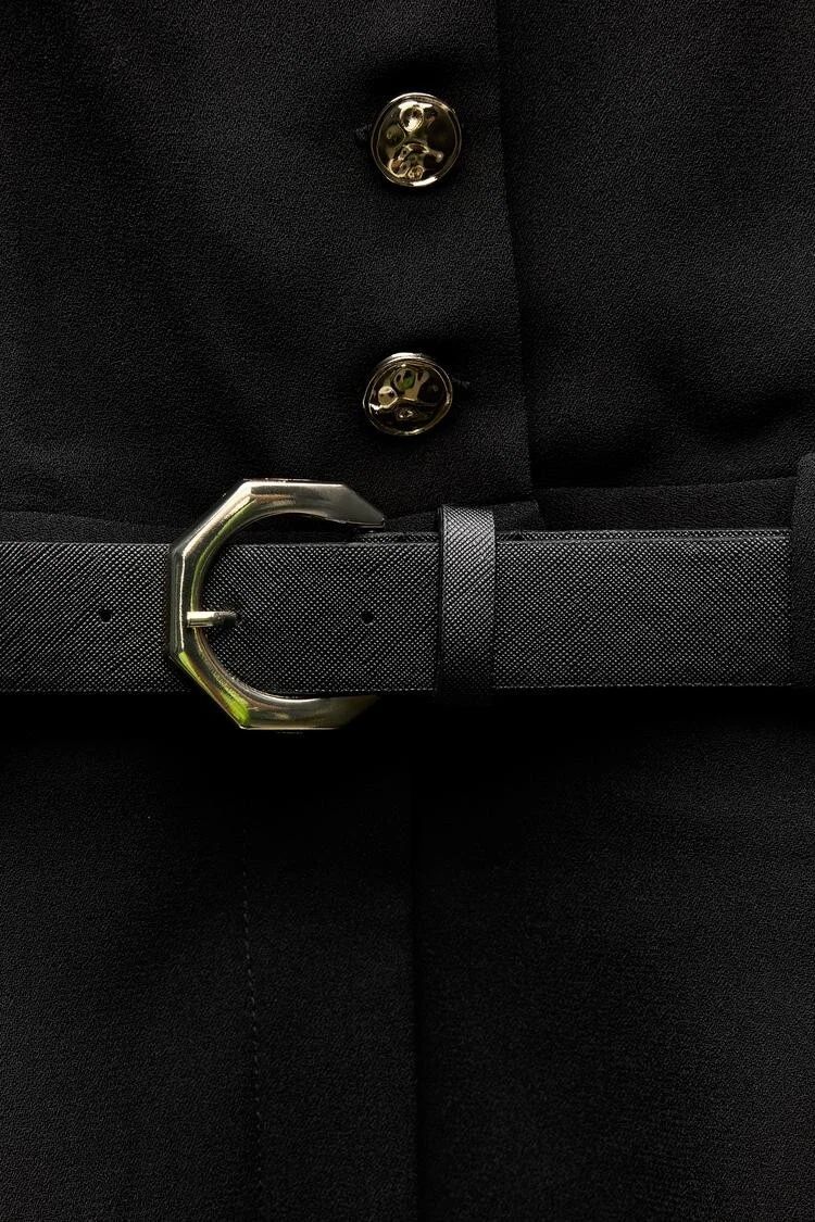 Къс черен гащеризон ZARA
