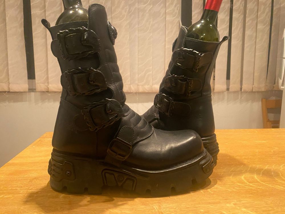 New Rock boots ghete cizme moto biker piele opium militar reactor