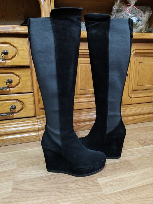 Cizme Musette cu platforma din piele întoarsă