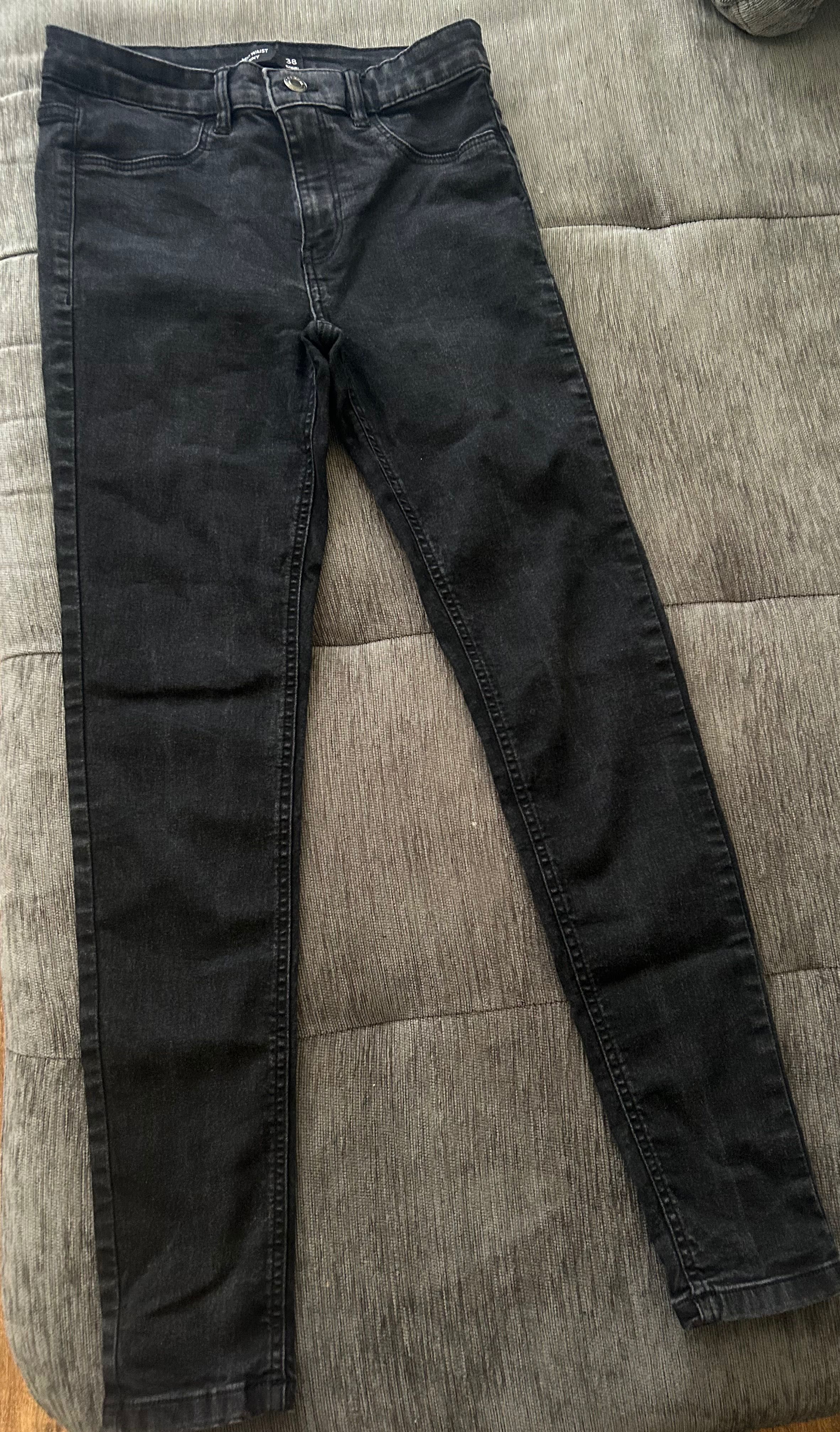 Черни дамски дънки Mid Waist Skinny-размер 38
