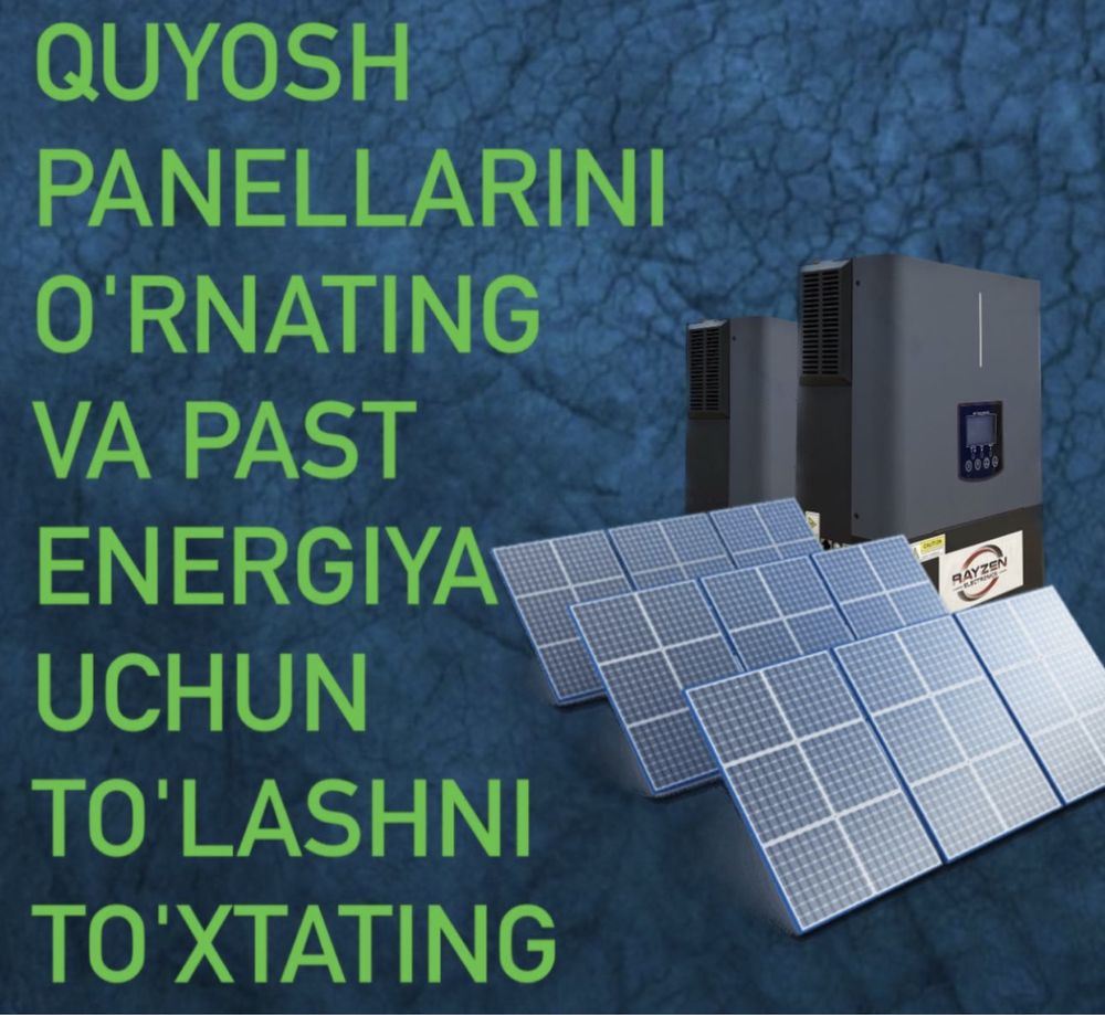 *Aksiya/ Quyosh panel 1w-0,15send +ustanovka