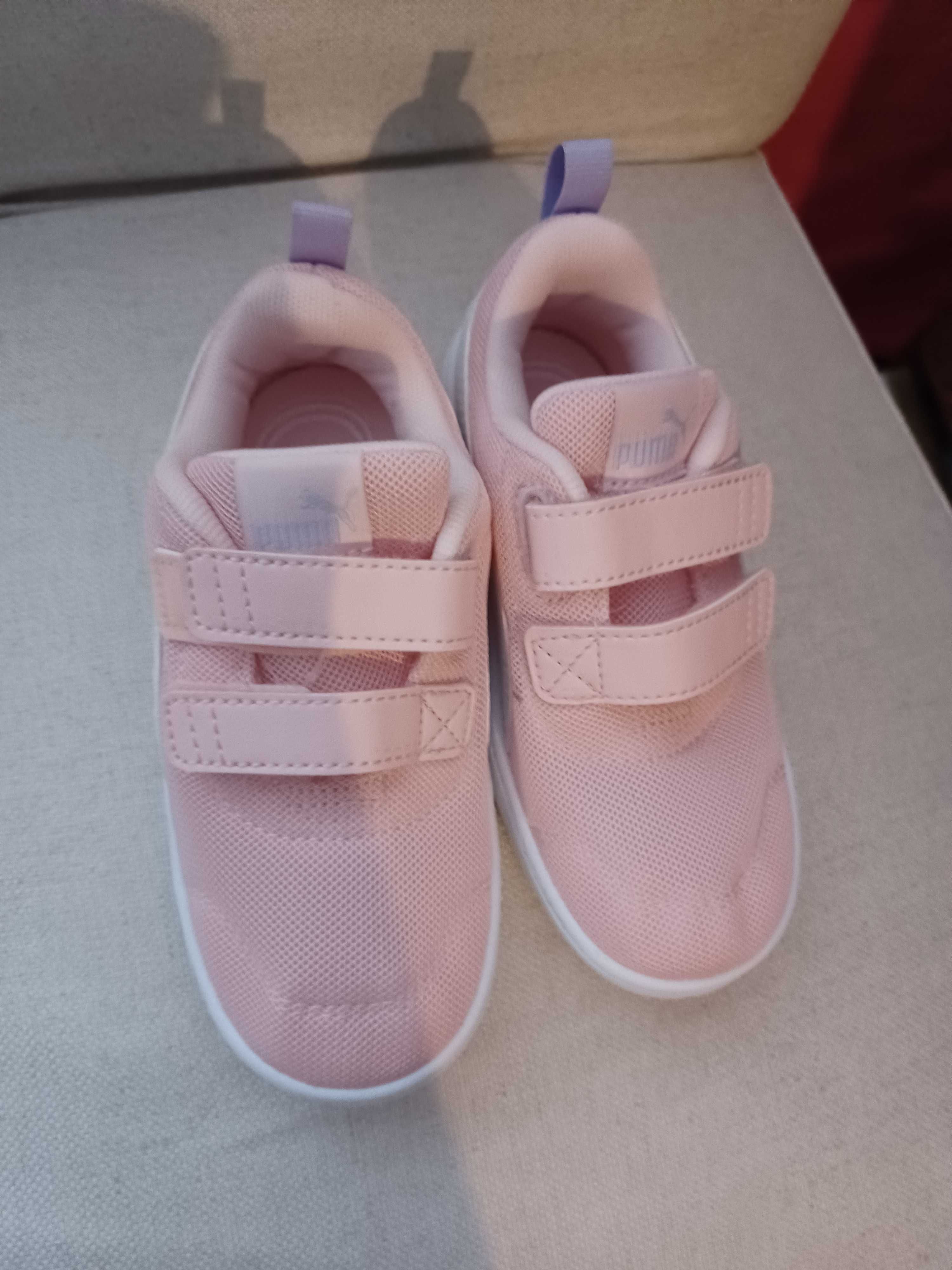 Спортни обувки Puma Courtflex v2 с велкро, Бял, Розова сьомга