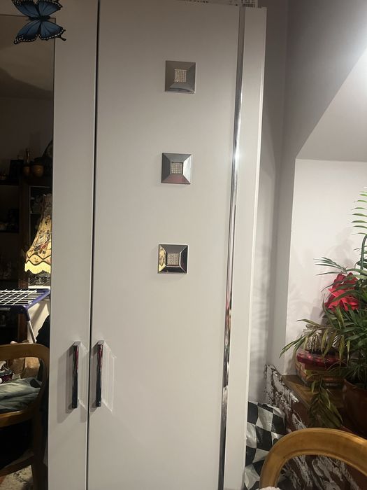 Vand dulao 5 usi alb cu oglinda