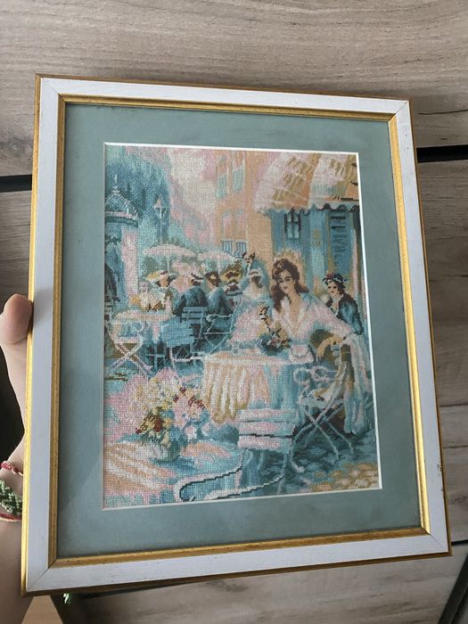 Goblen cusut manual Strada Cafenelelor