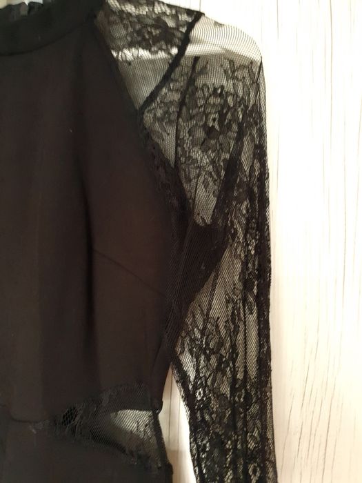 Rochie neagra ocazie cu dantela 36