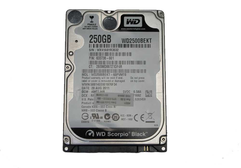 Жесткий диск HDD 250 Gb SATA 2.5 - 9.5mm Western Digital