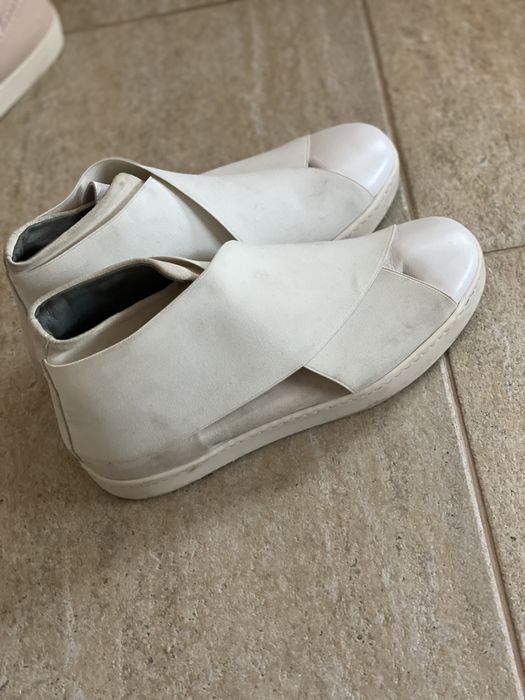 Adidasi piele naturala albi