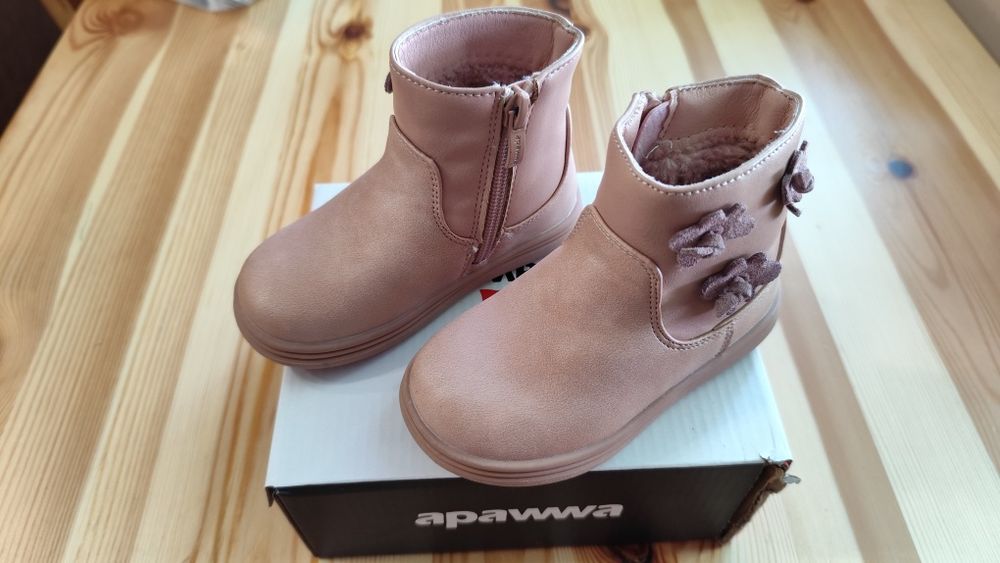 Cizme îmblănite copii Apawwa Pink