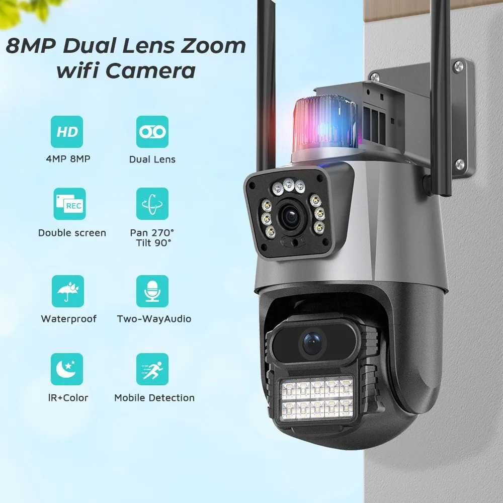 Камера за наблюдение STELS SL80, IP Wi-Fi, PTZ камера, 4K Ultra HD,8MP