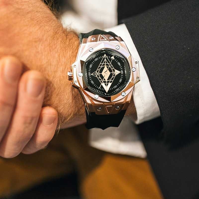 Мужские часы с необычным дизайном Кристалл. Гарантия