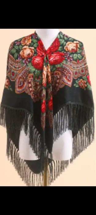 Batic / sal etno 107x107 cm cu franjuri