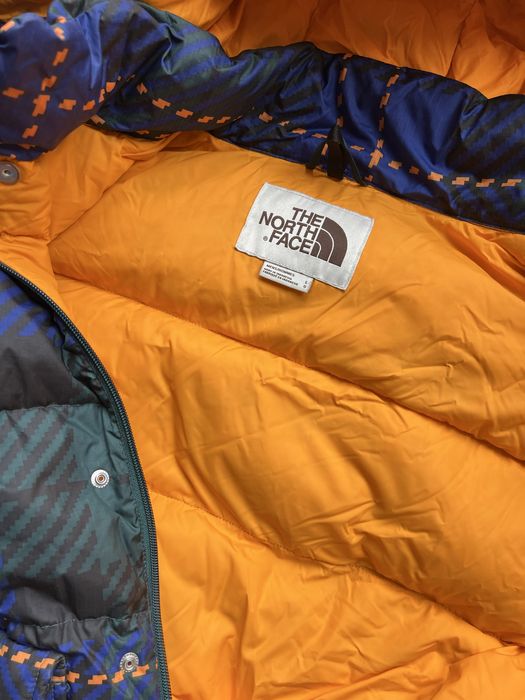 Мъжко яке пухенка North Face L синьо зелено каре