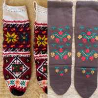 Автентични ръчно плетени, вълнени чорапи и детски машинно плетени за н