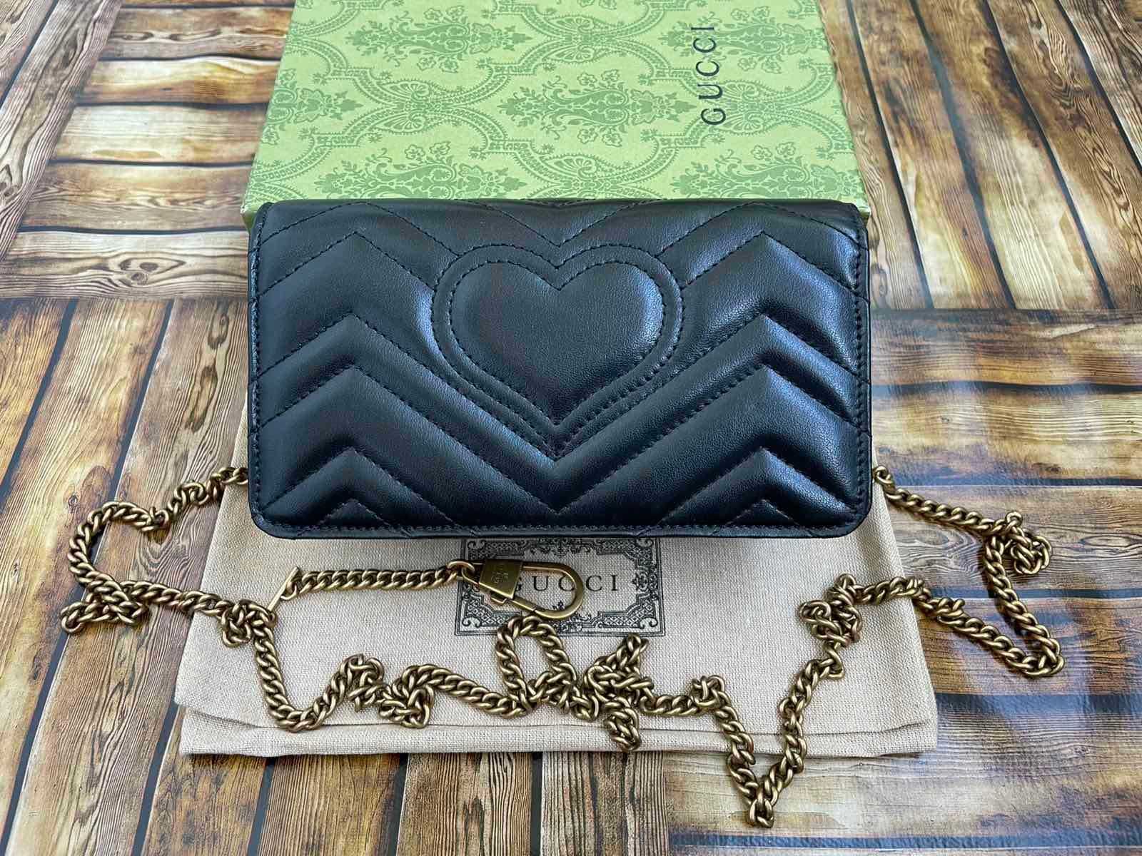 Оригинална Малка Чанта Gucci Marmont Beloved Гучи Златно Gold GG лого
