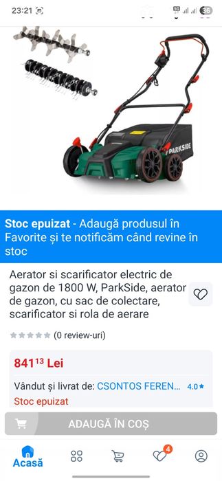 Motocositoare aerator Parkside nou