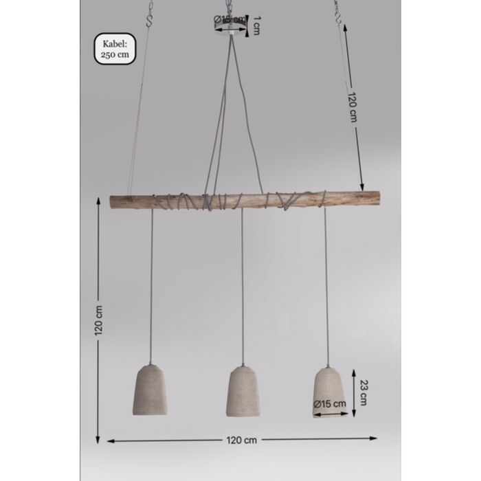 Lampă suspendată Kare Design Dining Beton Tre 120cm. (NOUĂ)