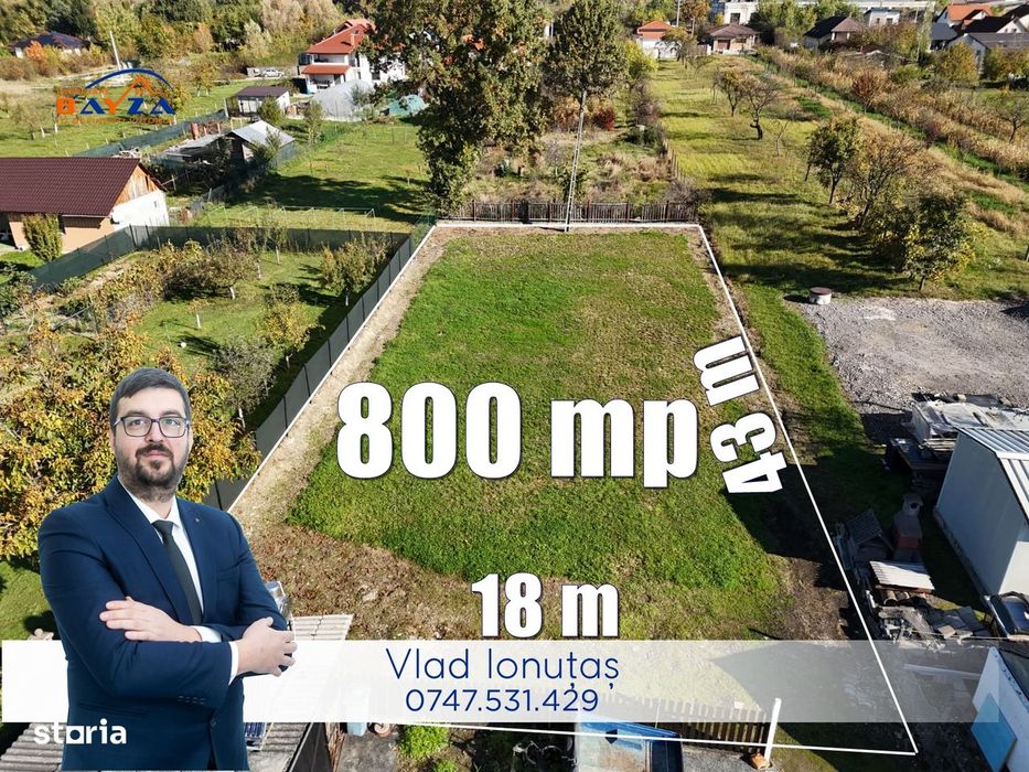 Tăuții Măgherăuș – teren intravilan 800 mp, utilități la proprietate