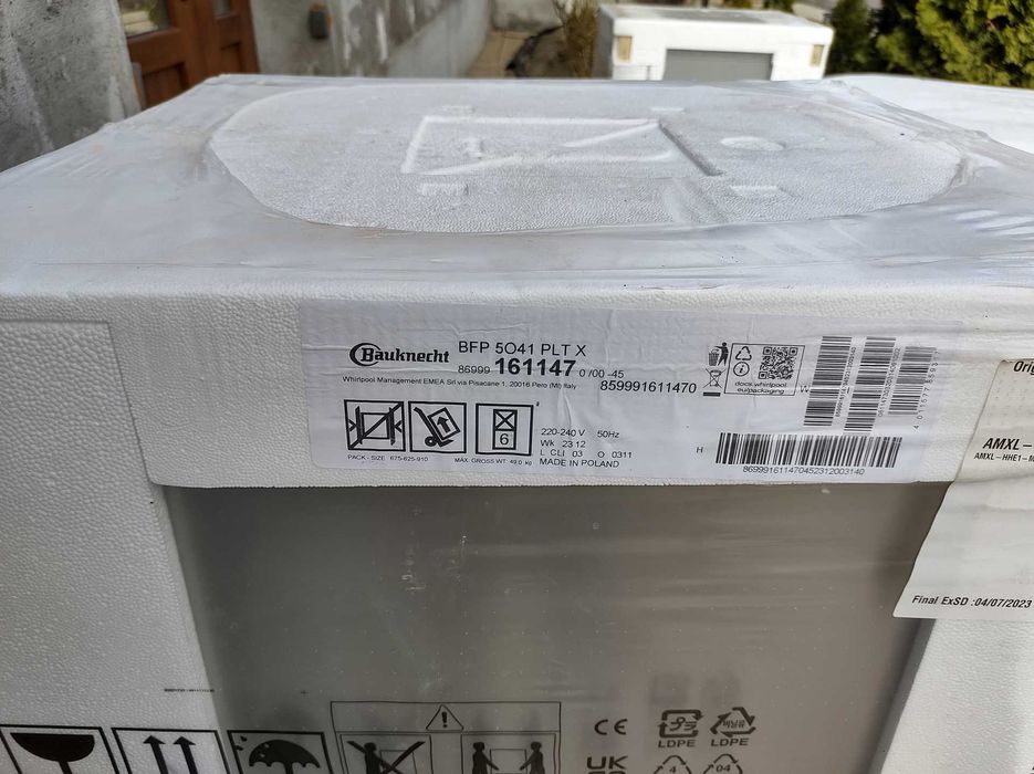 Mașină de spălat vase Bauknecht BFP 5O41 PLTX oțel inoxidabil Sigilata