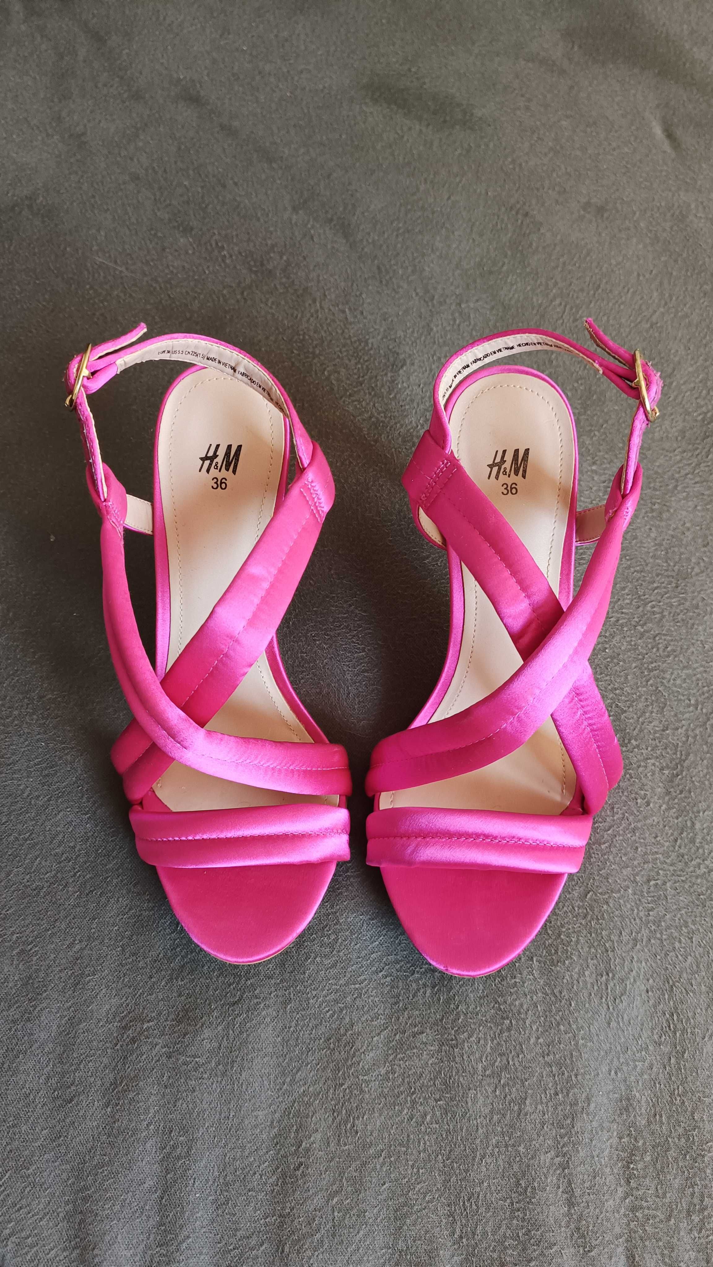 Sandale satin fuchsia H&M