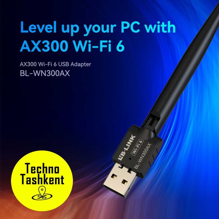 Сетевой адаптер LB-Link BL-WN300AX Wi-Fi 6, usb wi-fi адаптер, 2.4 Ггц