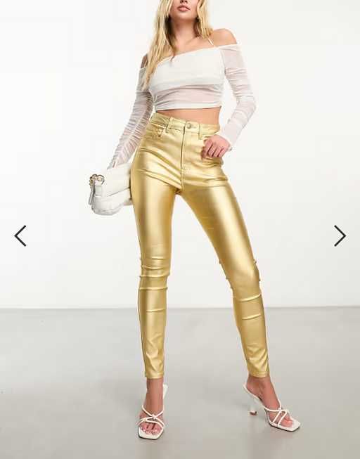 Страдивариус висока талия панталони в златисто