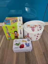 Lot jucării educative cuburi lemn și Turn Montessori