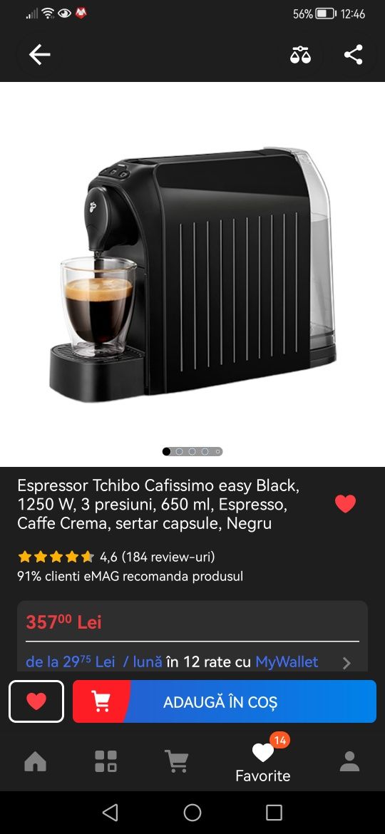 Espressor Tchibo Cafissimo easy Black