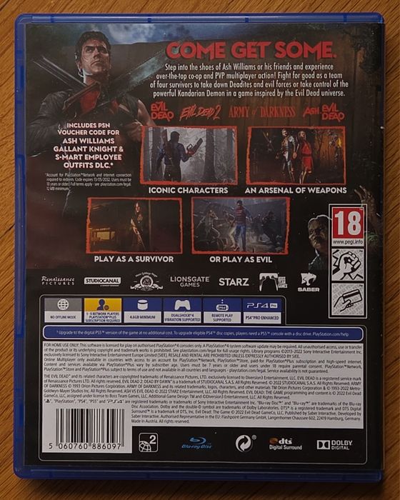 Evil Dead The Game PS4 Playstation 4 PS5 Плейстейшън 5 PS диск игра