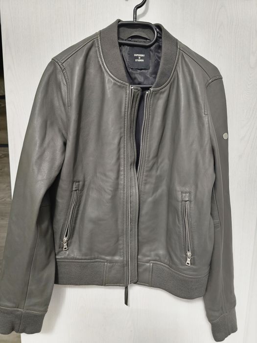 Jacheta din piele de miel superdry