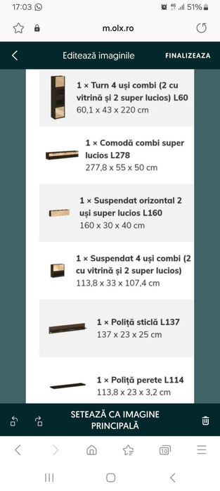 Vând mobila living 3.4m