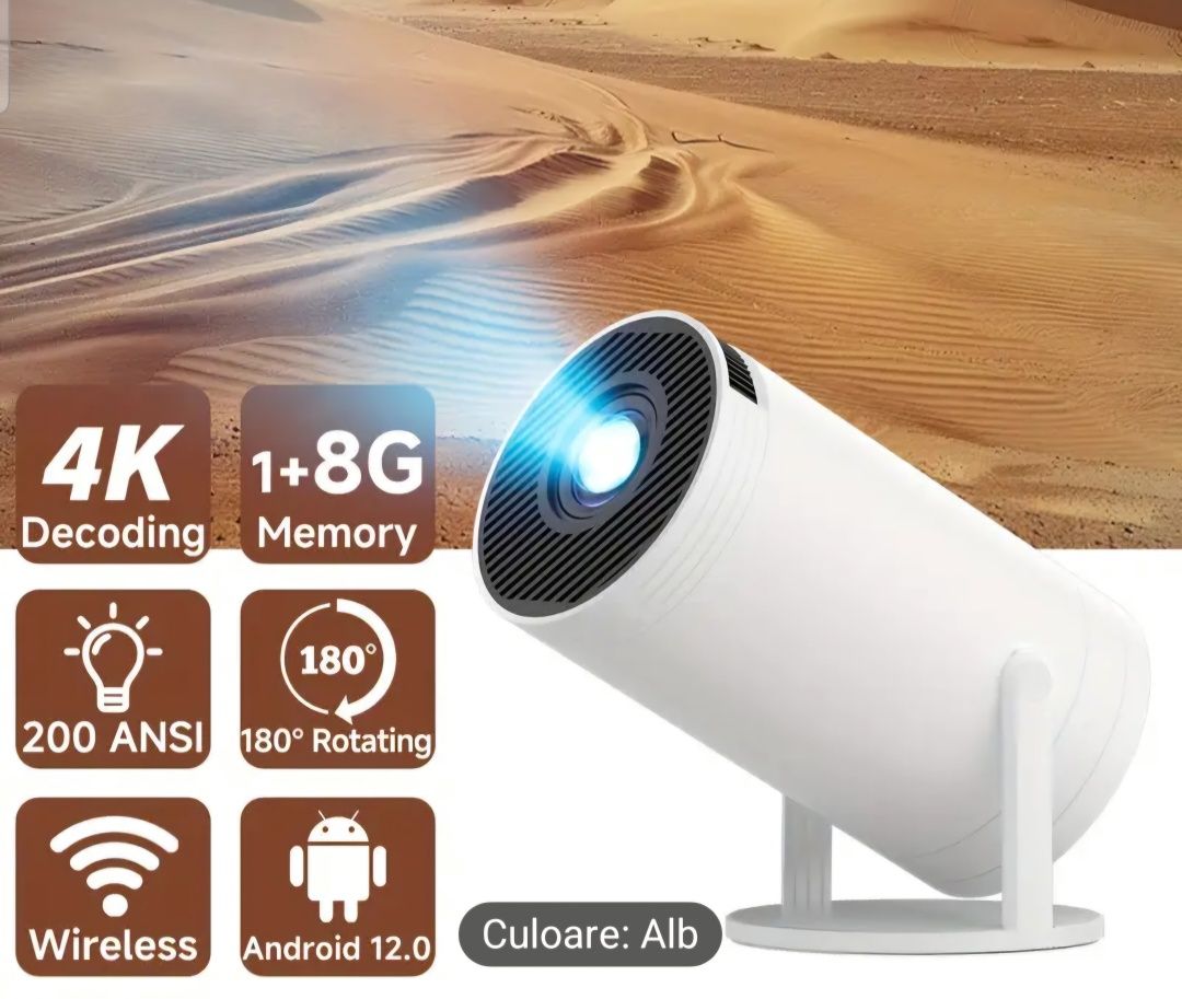Proiector Ultra HD - Model inteligent: Netflix, Amazon prime, android