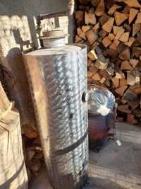 Boiler de inox  pe lemne  în  bună stare de  funcționare