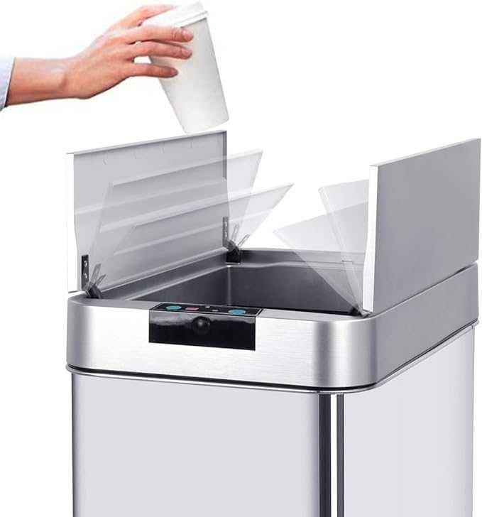 Coș de gunoi automat de bucătărieMetal Aluminiu, oțel inoxidabil, 90L