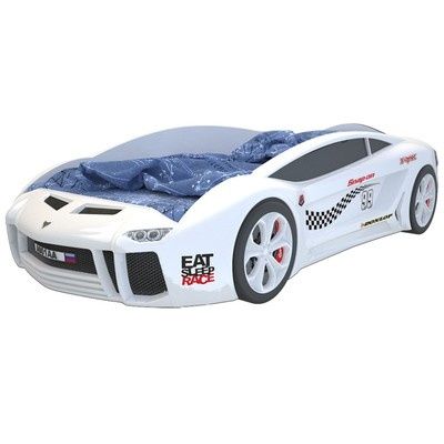 Детская Машинка кровать с матрасом и подсветкой Ламба next