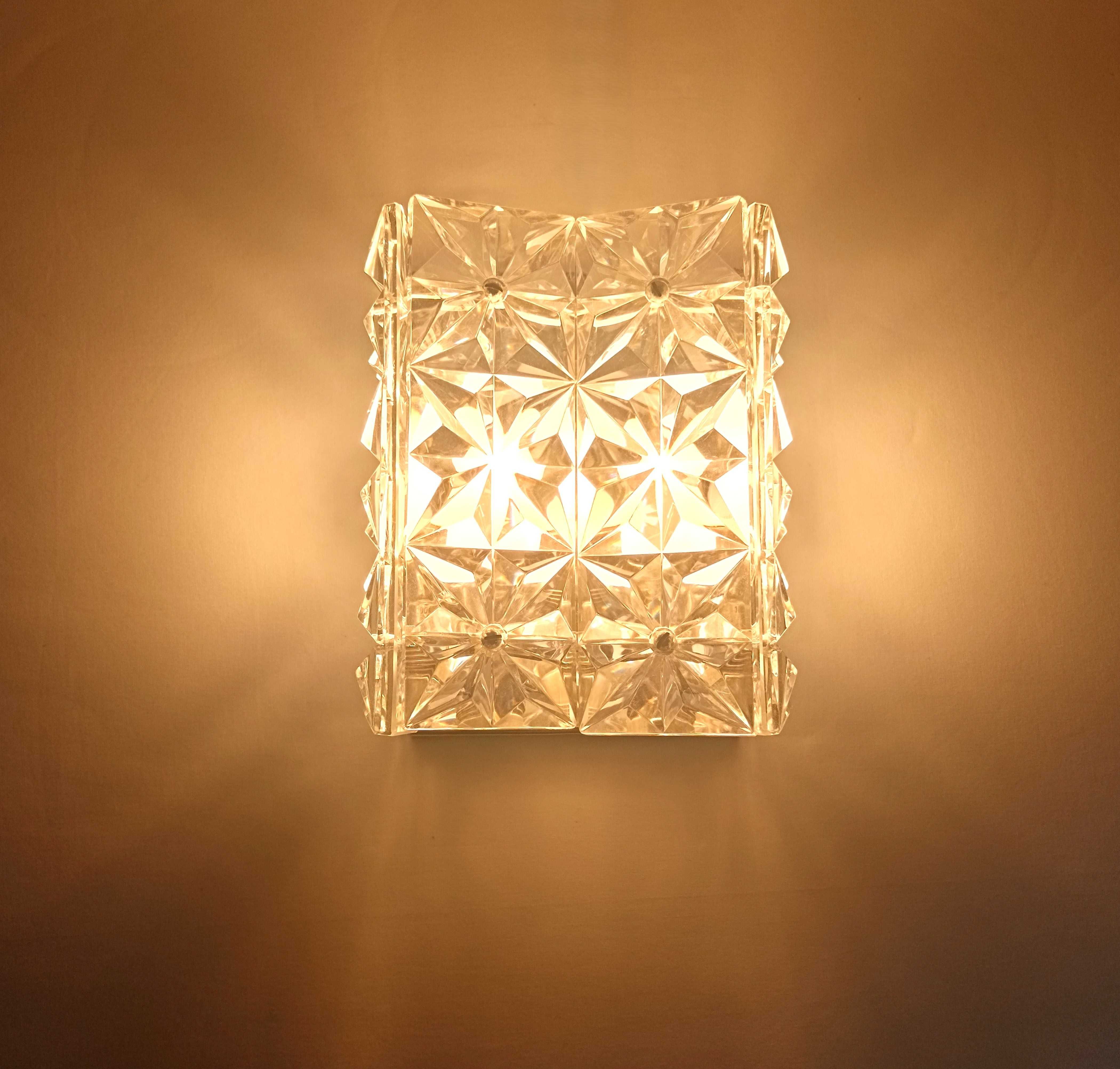 Aplică Kinkeldey, Art Deco, PostModern, cristal, crom, vintage