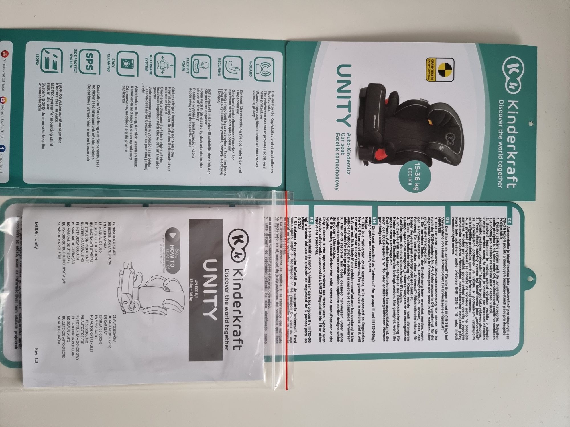 Детско столче за кола ISOFIX Kinderkraft Unity, 15 36 кг, Сив