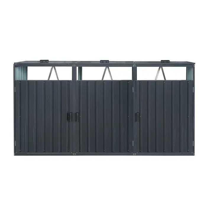Cutie de gunoi metalică L cu 2 boxe BS-MK2 - 80 x 160 x 122 cm antraci