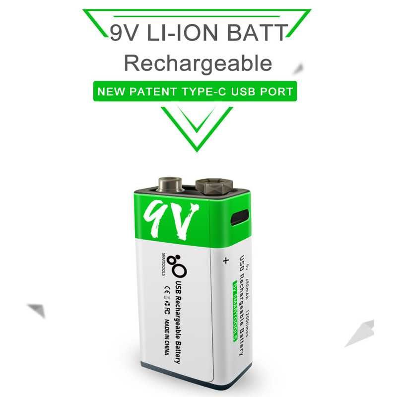 Акумулаторни Батерии 9V Aкумулаторна Батерия USB  Презареждащи