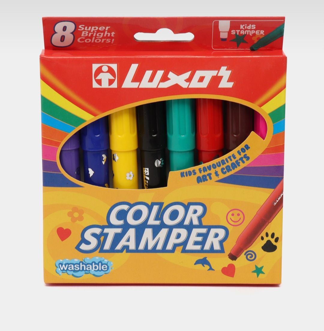 Фломастеры Luxor Colour Stamper обладают привлекательными штампиками.