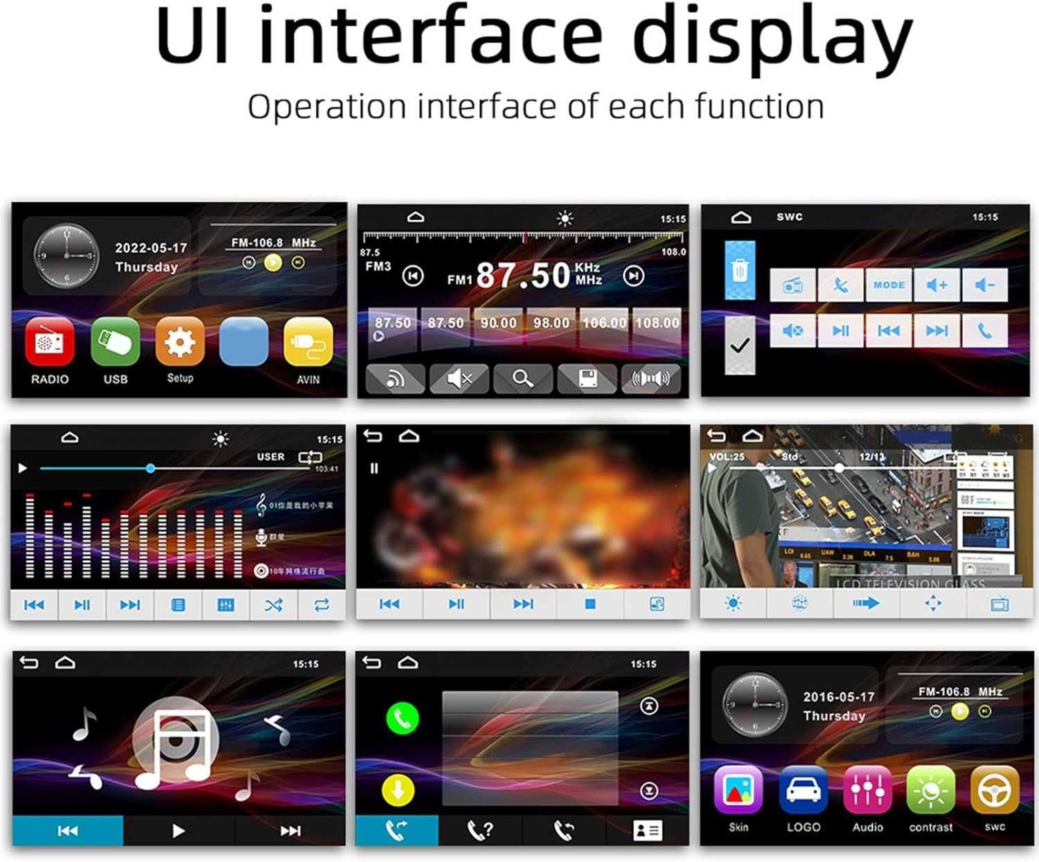 Player Auto Stereo 5inch,Bluetooth 5.1,RGB cameră marșarier,DIN SWM160