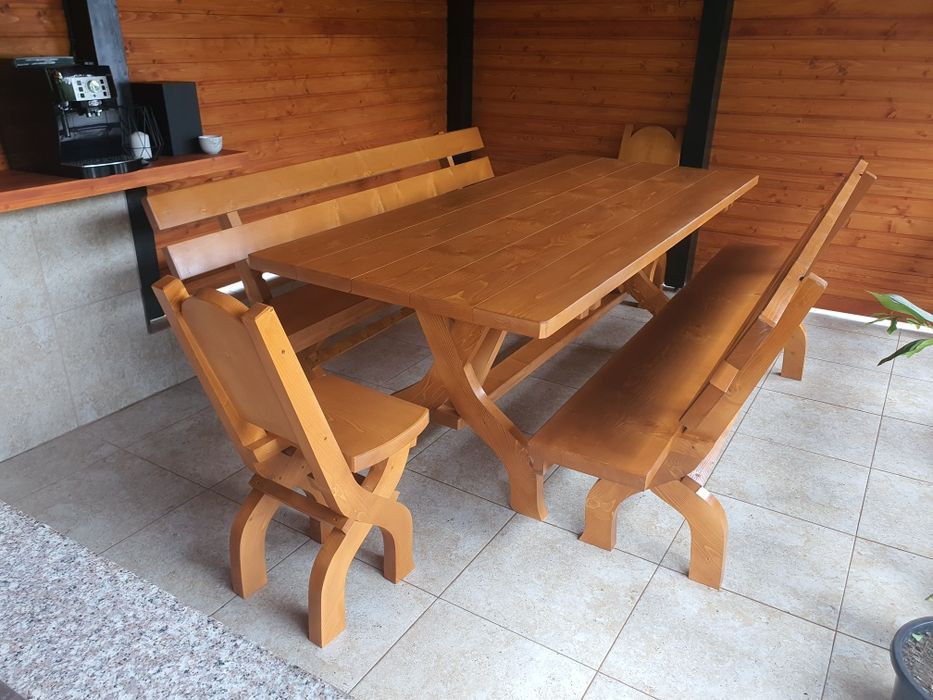 Set gradina - Masa+scaune+banci (masa cu scaune)