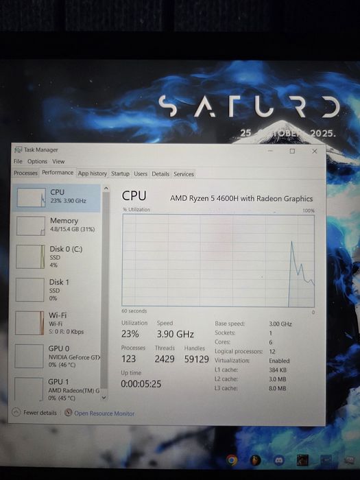 Vand laptop gaming Lenovo ryzen 5 4600H, gtx 1650 ti
