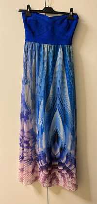 Ефирна лятна рокля в син цвят